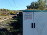 OLSP-Schrank mit Notfallerdung am Rettungsplatz Oberhaider Tunnel Nord (eigenes Werk)